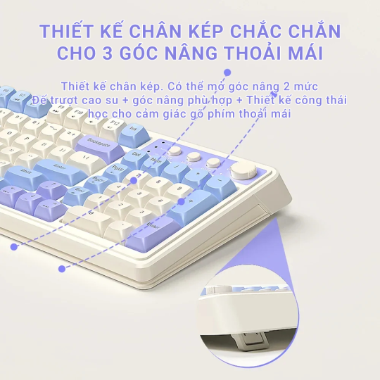 Bàn phím giả cơ Bluetooth Aula S99 - Original Green/Phantom Gray/Retro Gray/Misty Blue