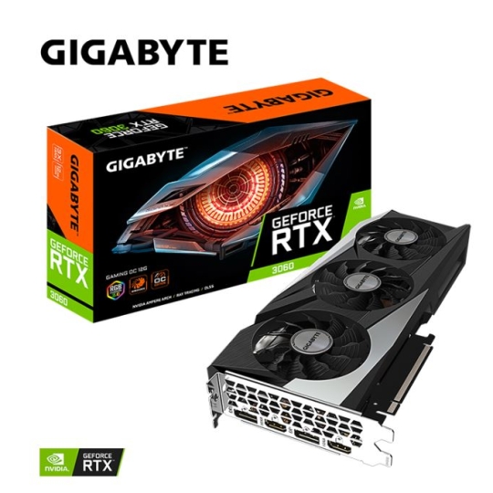 Card màn hình VGA Gigabyte RTX 3060 12GB GDDR6 Gaming OC V2 (GV-N3060GAMING OC-12GBD) (rev. 2.0)