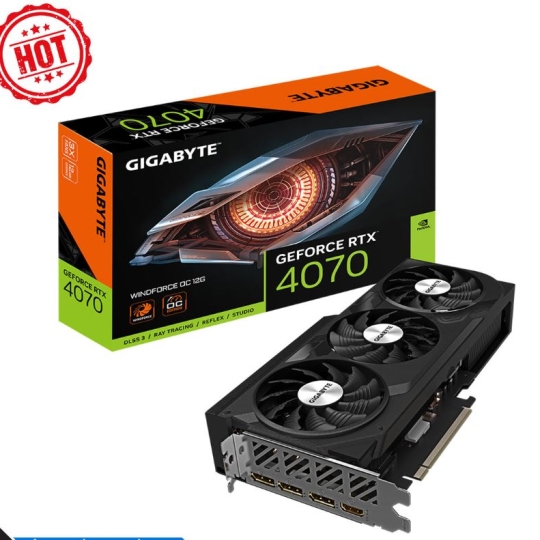 VGA GIGABYTE RTX 4070 WINDFORCE OC 12G (GDDR6X, 192-bit, DP+HDMI, 1x8-pin)