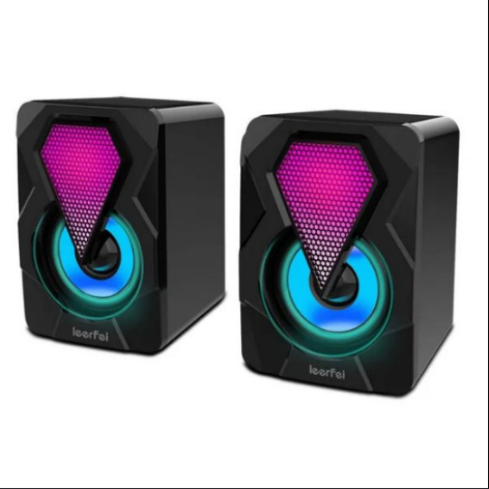 Loa Mini có dây 2.0 LeerFei E-1046 | Led 7 Màu