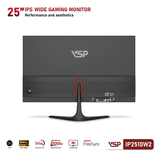  1/4  Màn hình VSP IP2510W2 (25inch / IPS / FHD / 200Hz / 1Ms / Adaptive Sync / Freesync)