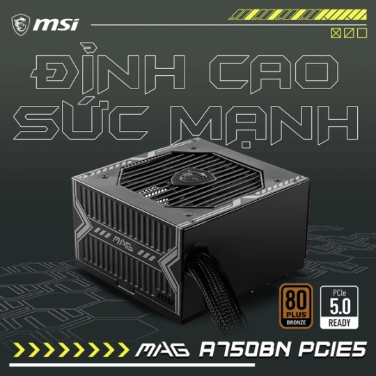 Nguồn máy tính MSI MAG A550BN 550W - 80 Plus Bronze