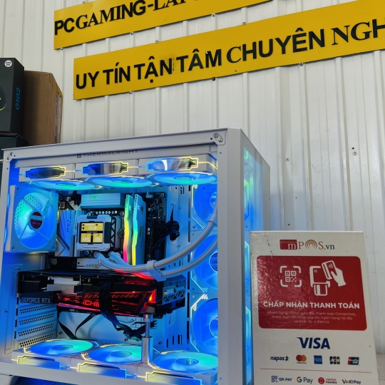 BỘ PC BỂ CÁ FULL WHITE ĐỒ HOẠ TT03 (B760/13400F/8GBX2/M,2 500GB/3060 12GB ICHILL/750W/24INCH 144HZ)