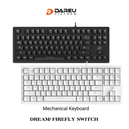 Bàn phím cơ Gaming DAREU EK87L v2 (DREAM / FIREFLY switch – NO LED)
